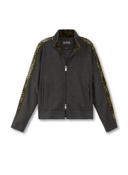 Animal Print Sleeve - Stripe Track Jacket - StepByStep