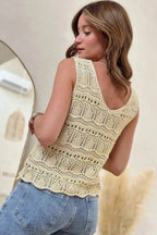 Apricot V - Neck Crochet Vest - StepByStep