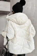 ArcticShield White Quilted Puffer Jacket – Stay Warm in Style - StepByStep