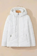 ArcticShield White Quilted Puffer Jacket – Stay Warm in Style - StepByStep