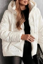 ArcticShield White Quilted Puffer Jacket – Stay Warm in Style - StepByStep