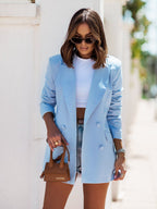 Autumn And Winter Long - sleeve Double - breasted Blazer - StepByStepNow