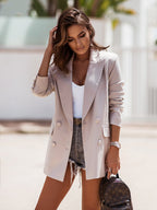 Autumn And Winter Long - sleeve Double - breasted Blazer - StepByStepNow