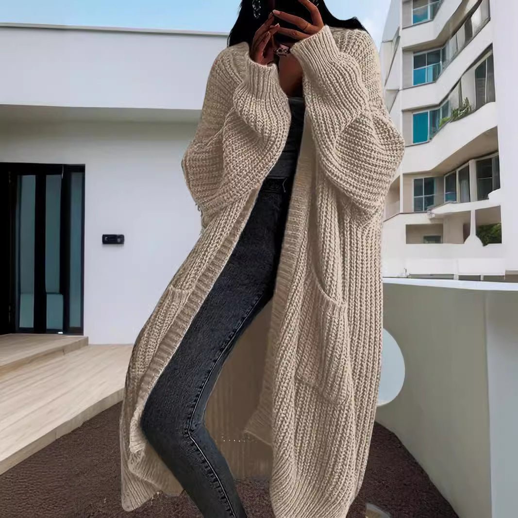 Autumn And Winter Long Sweater Women's Loose All - matching Base Long - sleeved Knitted Cardigan - StepByStepNow