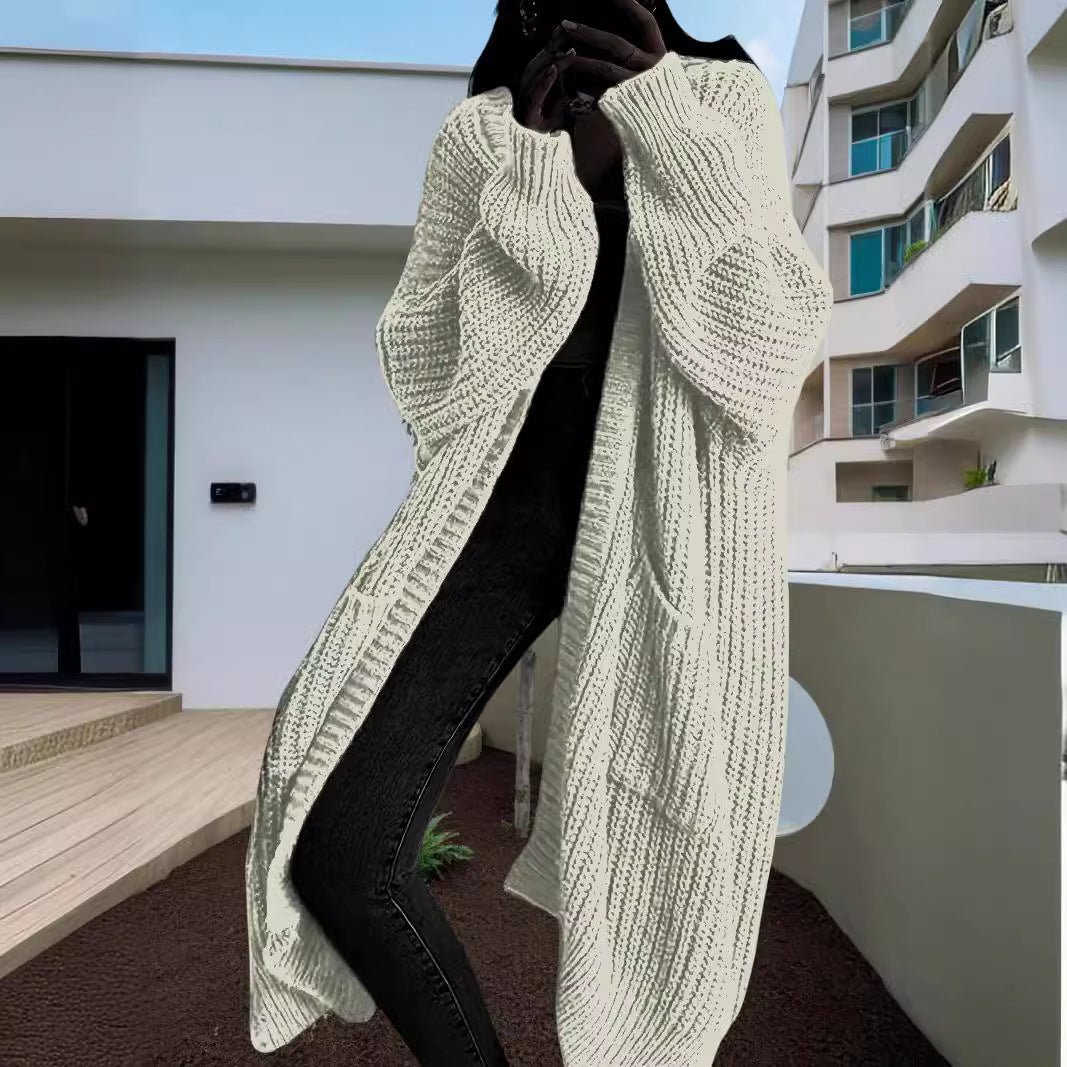 Autumn And Winter Long Sweater Women's Loose All - matching Base Long - sleeved Knitted Cardigan - StepByStepNow