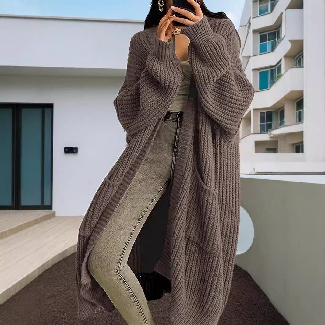 Autumn And Winter Long Sweater Women's Loose All - matching Base Long - sleeved Knitted Cardigan - StepByStepNow