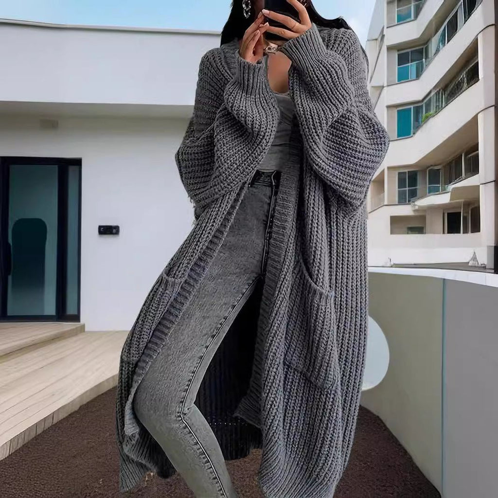 Autumn And Winter Long Sweater Women's Loose All - matching Base Long - sleeved Knitted Cardigan - StepByStepNow