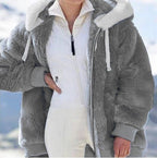 Autumn And Winter Loose Plush Zipper Hooded Jacket - StepByStepNow