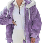Autumn And Winter Loose Plush Zipper Hooded Jacket - StepByStepNow