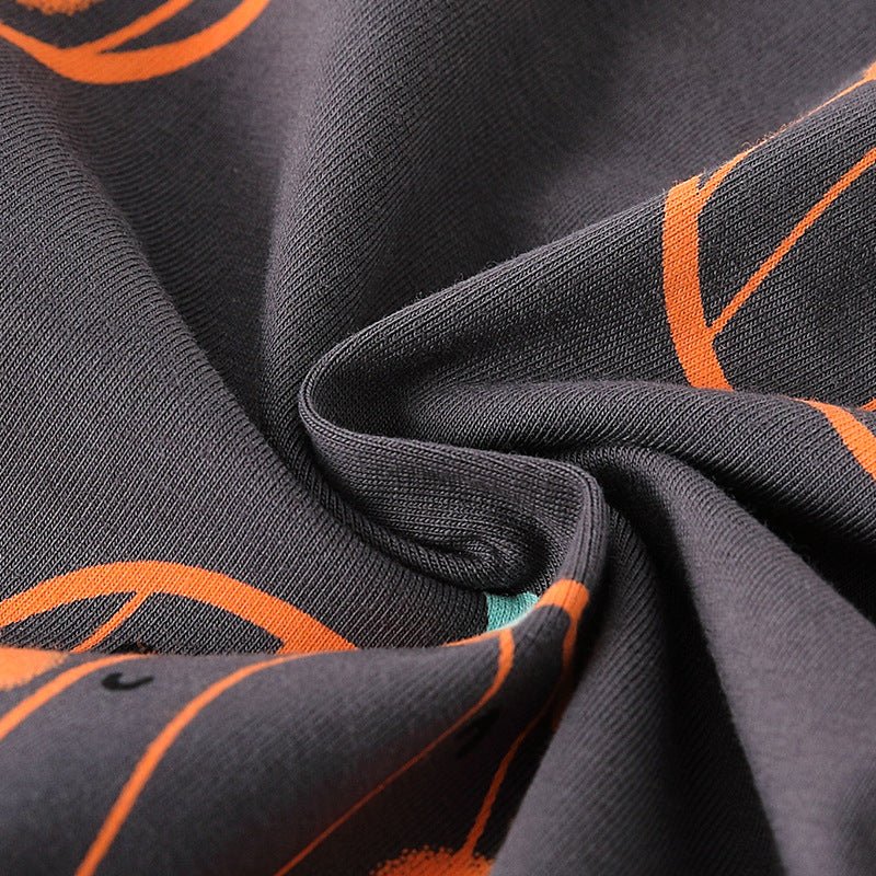 Autumn Arrival Kids Girls Cartoon Pumpkin Pattern Long Sleeves Dress - StepByStep