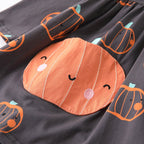 Autumn Arrival Kids Girls Cartoon Pumpkin Pattern Long Sleeves Dress - StepByStep