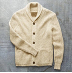 Autunno e inverno nuovi uomini tinta unita risvolto maglione spesso manica lunga gentiluomo uomo tempo libero Cardigan all'aperto maglione cappotto - StepByStepNow