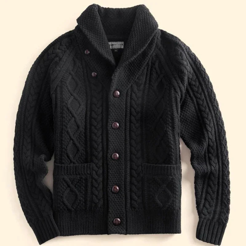 Autunno Inverno Nuovi maglioni alla moda Classico pullover retrò Maillard Cardigan versatile con colletto alla frutta verde ispessito pesante - StepByStepNow