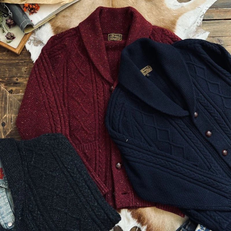 Autunno Inverno Nuovi maglioni alla moda Classico pullover retrò Maillard Cardigan versatile con colletto alla frutta verde ispessito pesante - StepByStepNow