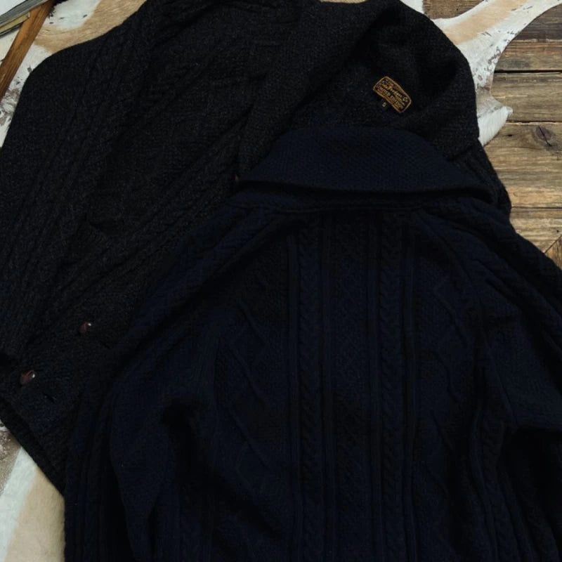 Autunno Inverno Nuovi maglioni alla moda Classico pullover retrò Maillard Cardigan versatile con colletto alla frutta verde ispessito pesante - StepByStepNow