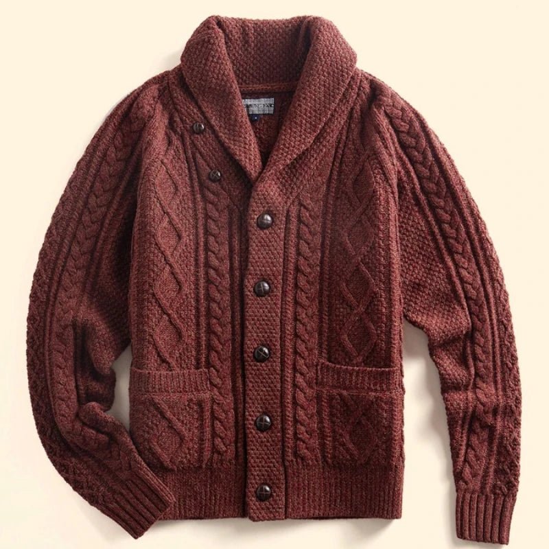 Autunno Inverno Nuovi maglioni alla moda Classico pullover retrò Maillard Cardigan versatile con colletto alla frutta verde ispessito pesante - StepByStepNow