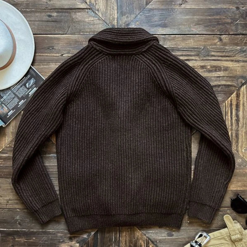 Autunno Inverno Nuovi maglioni alla moda Classico pullover retrò Maillard Cardigan versatile con colletto alla frutta verde ispessito pesante - StepByStepNow