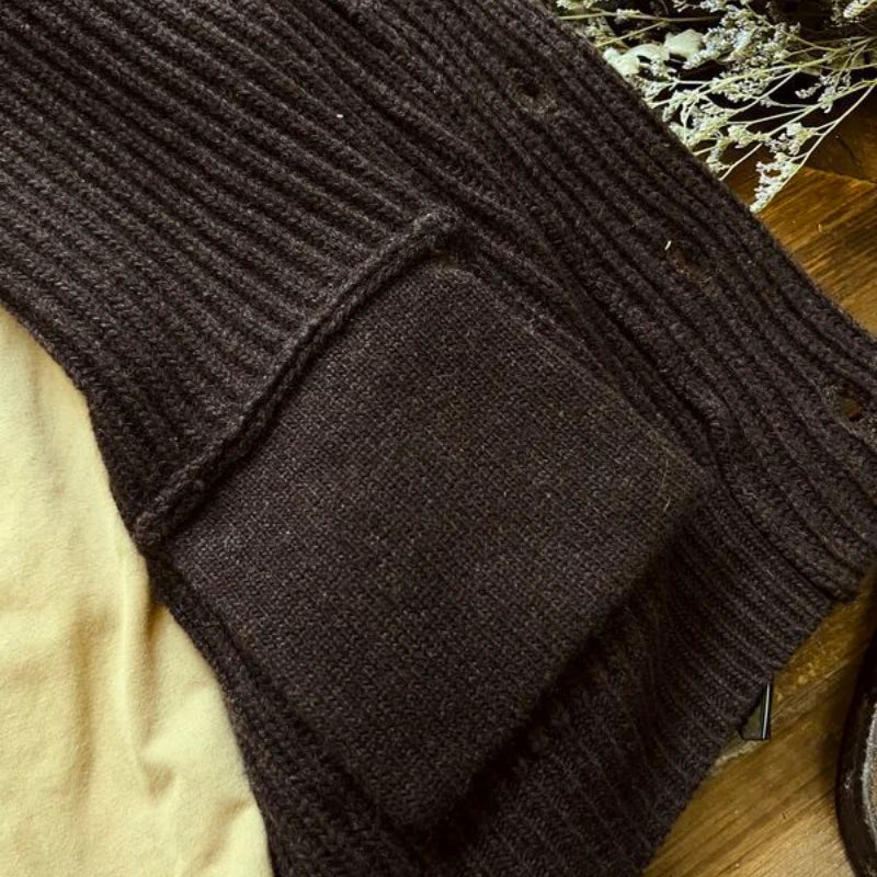 Autunno Inverno Nuovi maglioni alla moda Classico pullover retrò Maillard Cardigan versatile con colletto alla frutta verde ispessito pesante - StepByStepNow