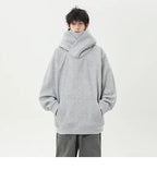 Autunno nuova felpa a collo alto da uomo con colletto pile up felpa con cappuccio Harajuku stile college Ninja felpa sportiva casual coppia allentata - StepByStepNow