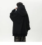 Autunno nuova felpa a collo alto da uomo con colletto pile up felpa con cappuccio Harajuku stile college Ninja felpa sportiva casual coppia allentata - StepByStepNow