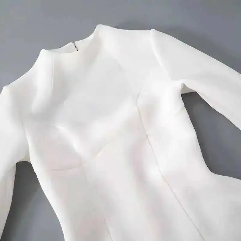 Abito sexy da club con scollo button e manica lunga, autunnale - StepByStepNow