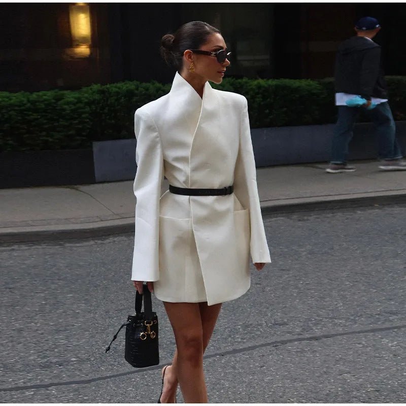 Black And White Women's Suit Jacket, Wall Street, BYMANYC New York. - StepByStep