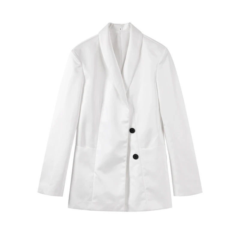 Black And White Women's Suit Jacket, Wall Street, BYMANYC New York. - StepByStep