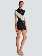 Black Mini Bodycon Dress with Button Tassel For Women, Meatpacking District, BYMANYC New York. - StepByStep