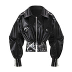 Black Motorcycle Style Jacket For Women, East Village, BYMANYC New York. - StepByStep