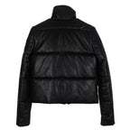 Black Puffer Leather Jacket - StepByStep