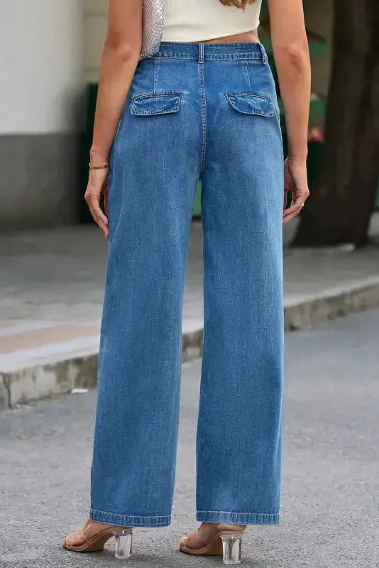 Blue Slouchy Wide Leg Jeans - StepByStep