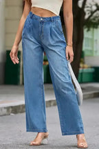Blue Slouchy Wide Leg Jeans - StepByStep