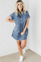 Blue Wash Mini Denim Dress - StepByStep