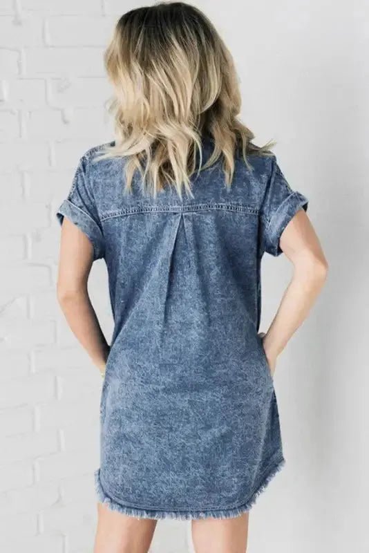 Blue Wash Mini Denim Dress - StepByStep