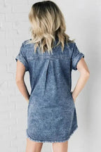 Blue Wash Mini Denim Dress - StepByStep