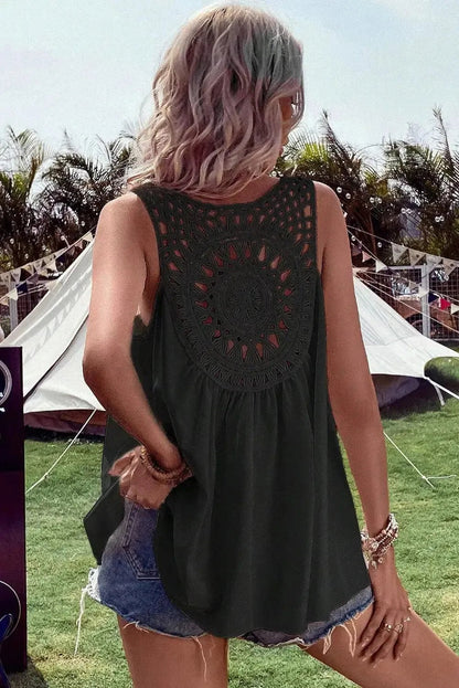 Bohemian Crochet Patchwork Sleeveless Tunic - StepByStep