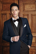 "Bradford" Navy Tuxedo Jacket Shawl (Separates) - StepByStepNow