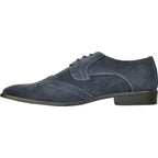 BRAVO Men Dress Shoe KING - 3 Wingtip Oxford Shoe Blue - StepByStep