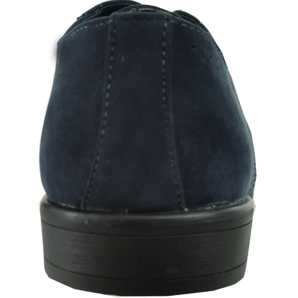 BRAVO Men Dress Shoe KING - 3 Wingtip Oxford Shoe Blue - StepByStep