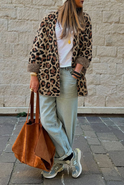 Brown Leopard Open Cardigan - StepByStep