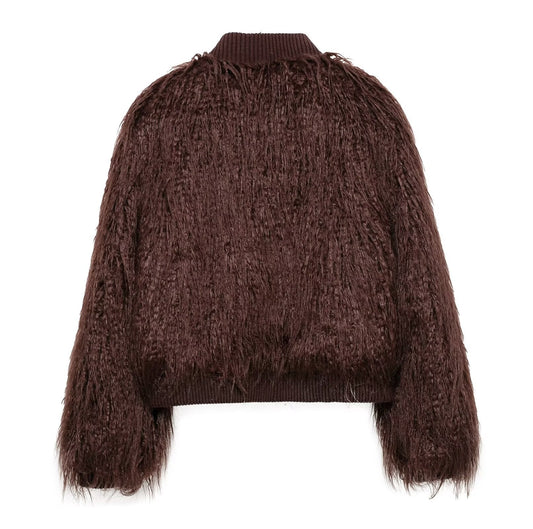 Brown Stand - Up Collar Jacket For Women, Gramercy, BYMANYC New York. - StepByStep