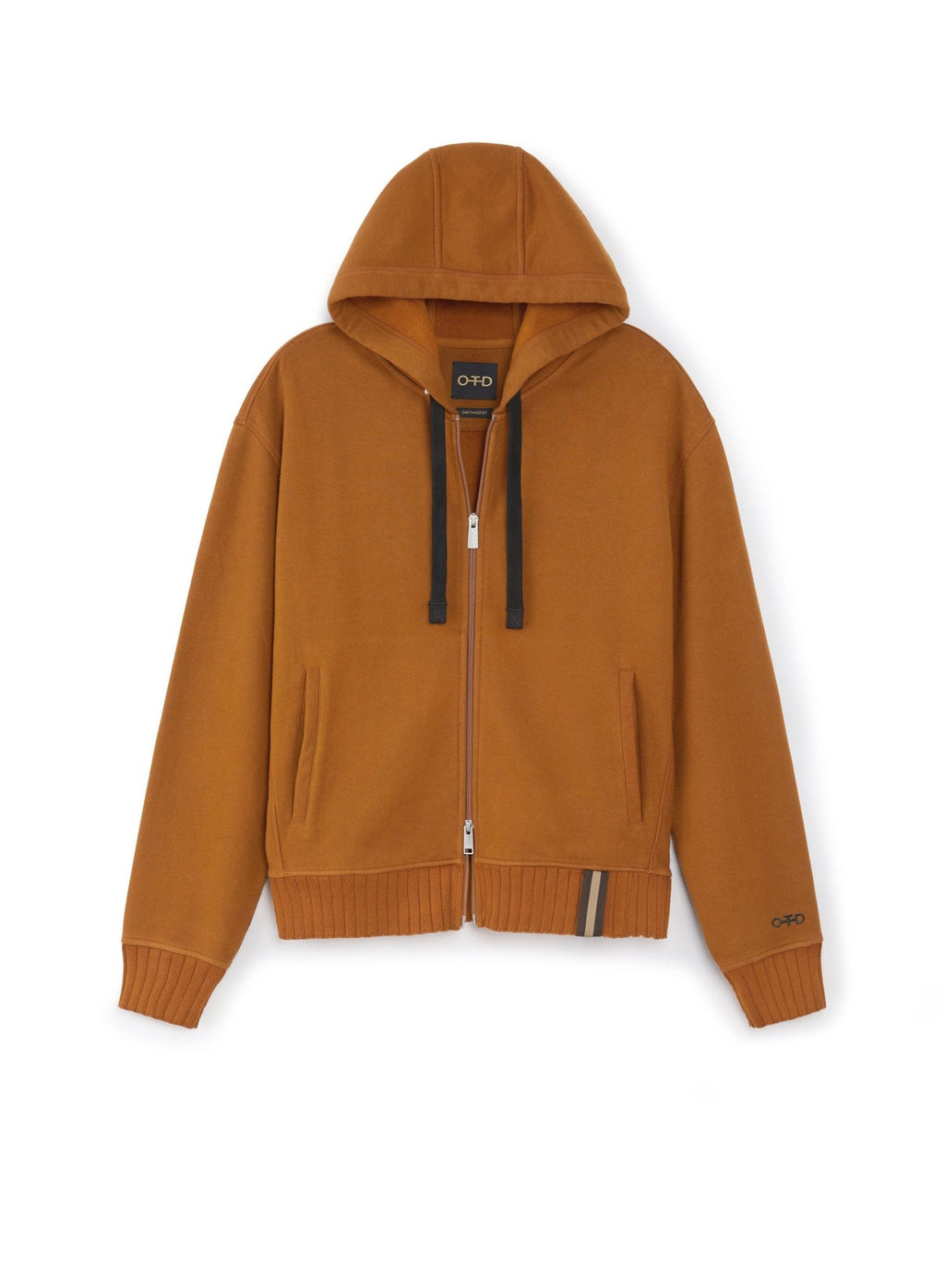 Brushed French Terry Zipped Hoodie (Copper) - StepByStep