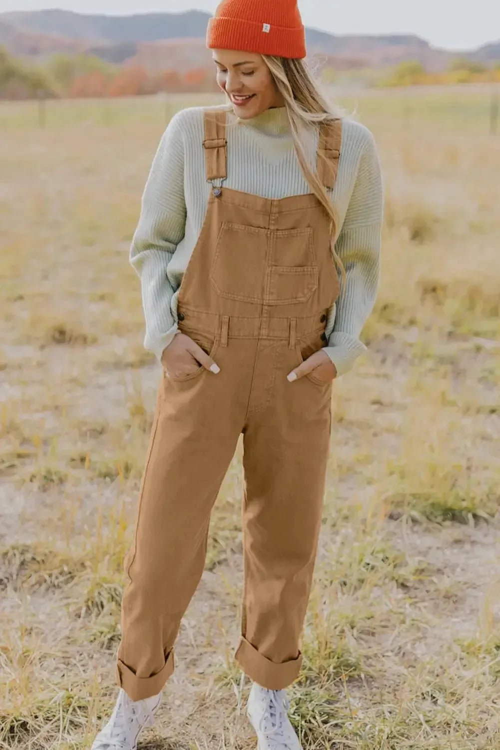 Buckle Strap Cargo Denim Overalls - StepByStep