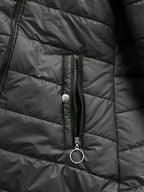 Women's Winter Fleece-Lined Hooded Jacket - Mid-Length Relaxed Fit Coat with Zipper Front, Long Sleeve Casual Outerwear for Cold Weather