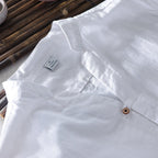 Men’s Linen Mandarin-Collar Shirt — Image 4