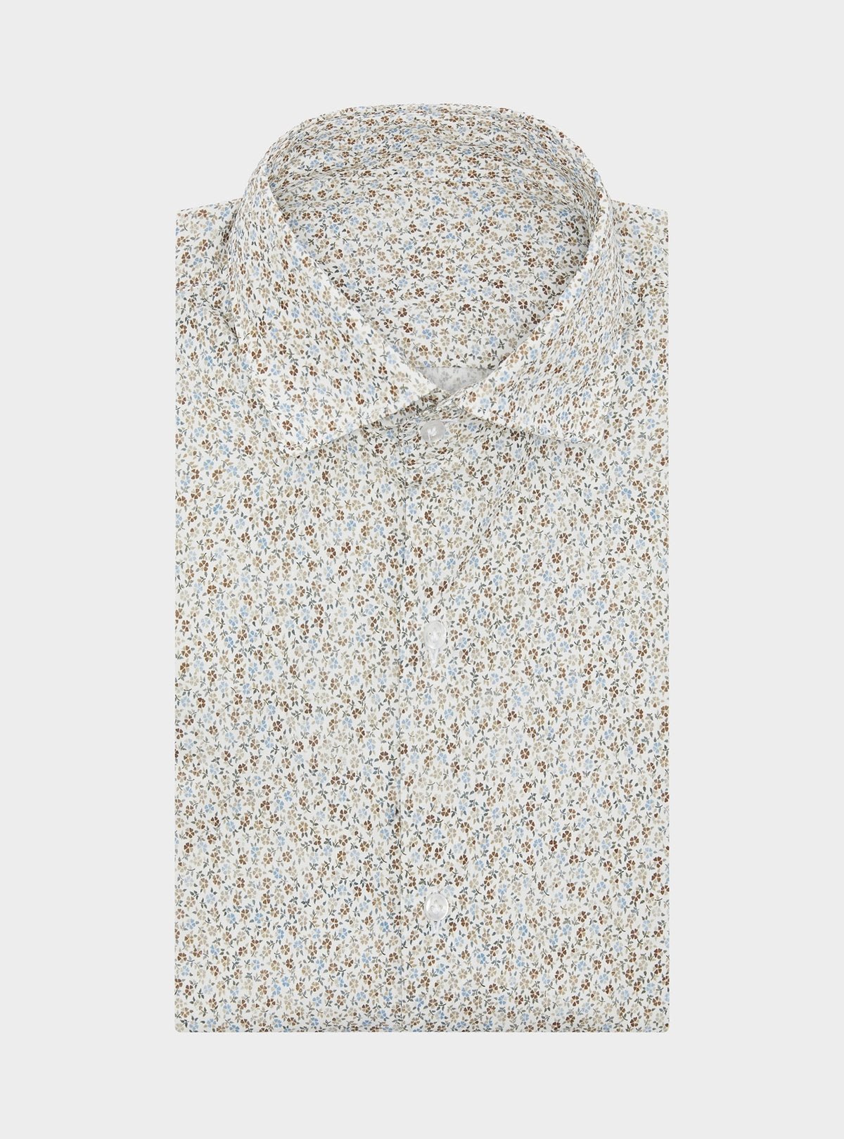 Camicia fantasia in puro cotone con collo francese - StepByStep