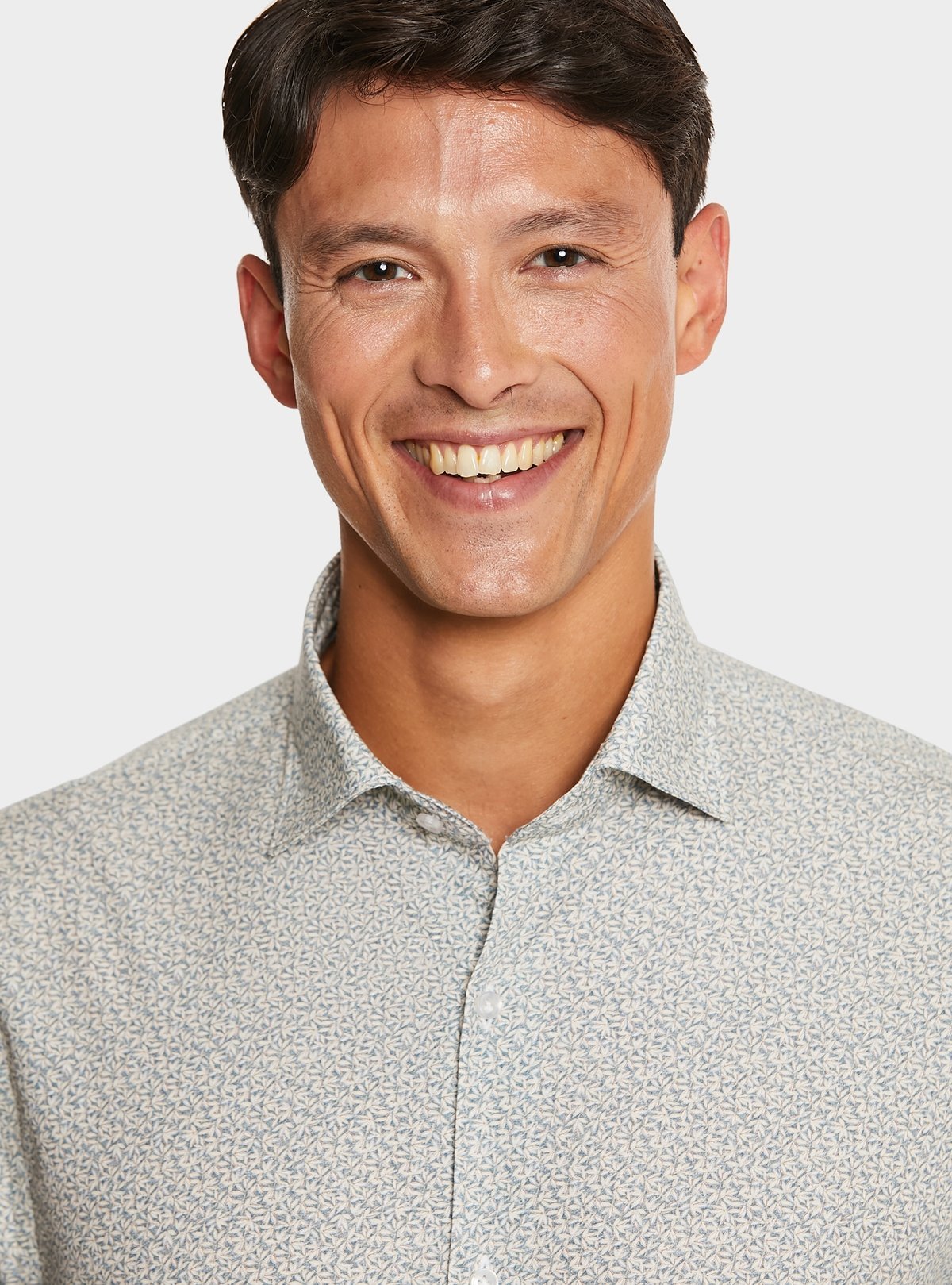 Camicia fantasia in puro cotone con collo francese - StepByStep