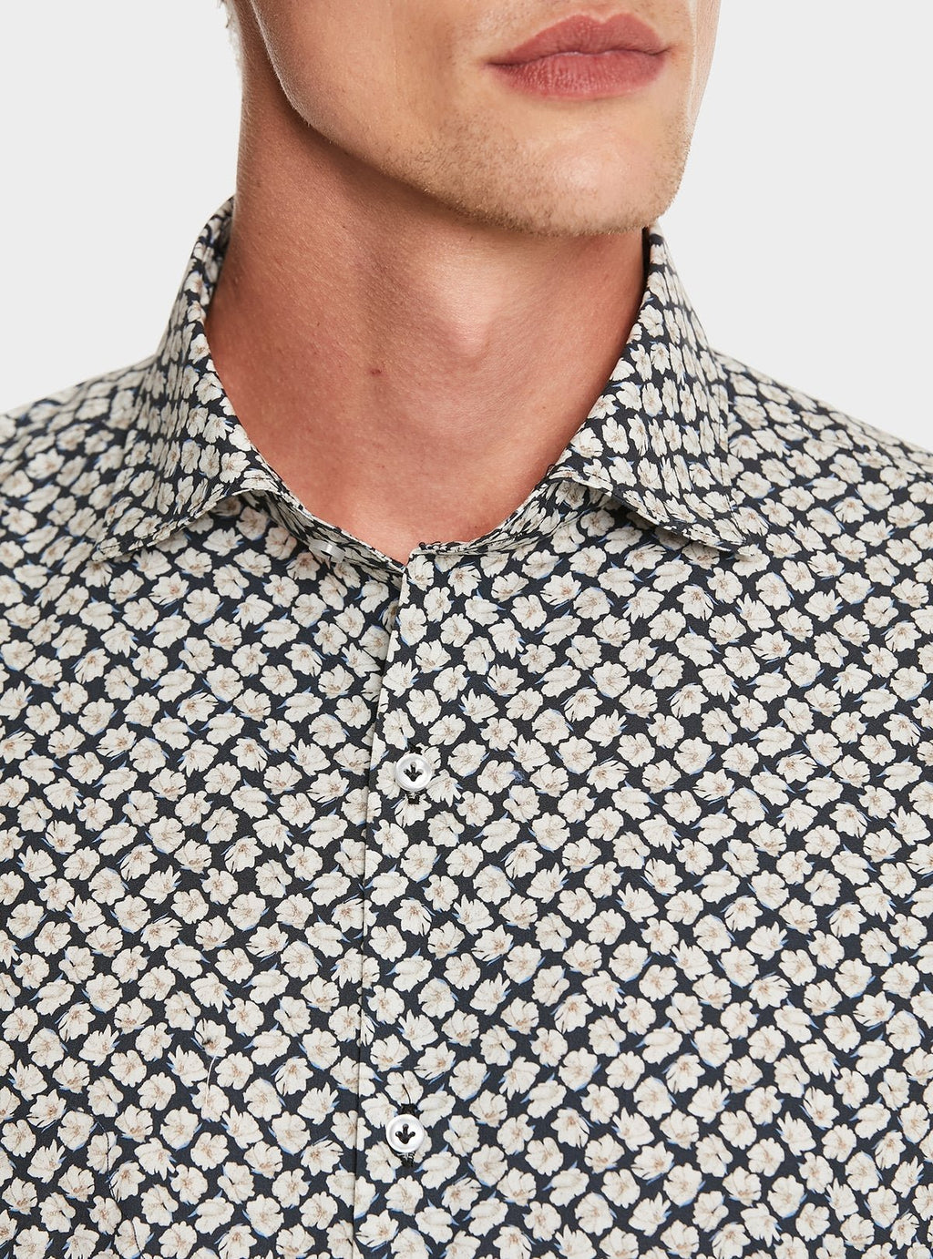 Camicia fantasia in puro cotone con collo francese - StepByStep