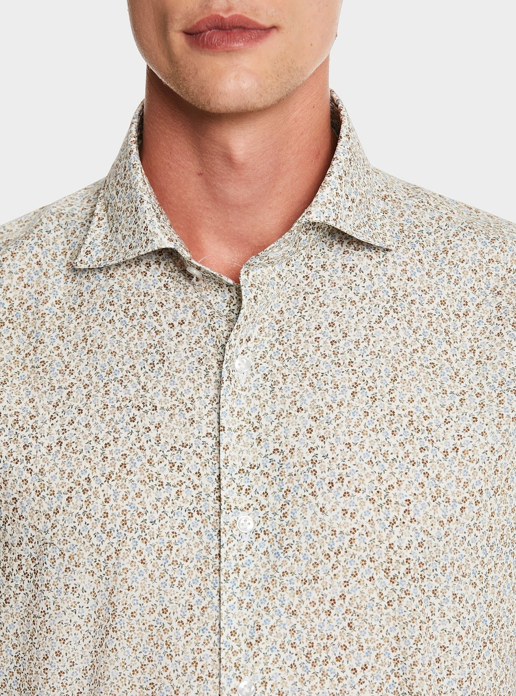 Camicia fantasia in puro cotone con collo francese - StepByStep