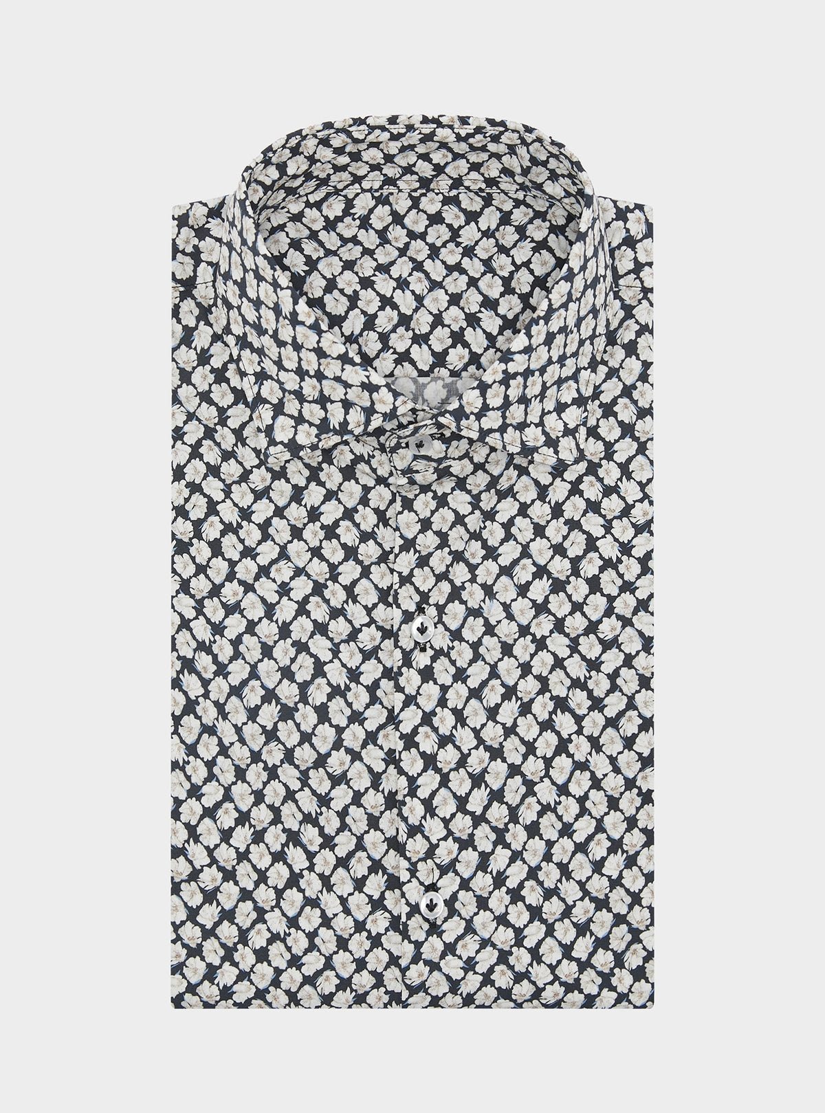 Camicia fantasia in puro cotone con collo francese - StepByStep